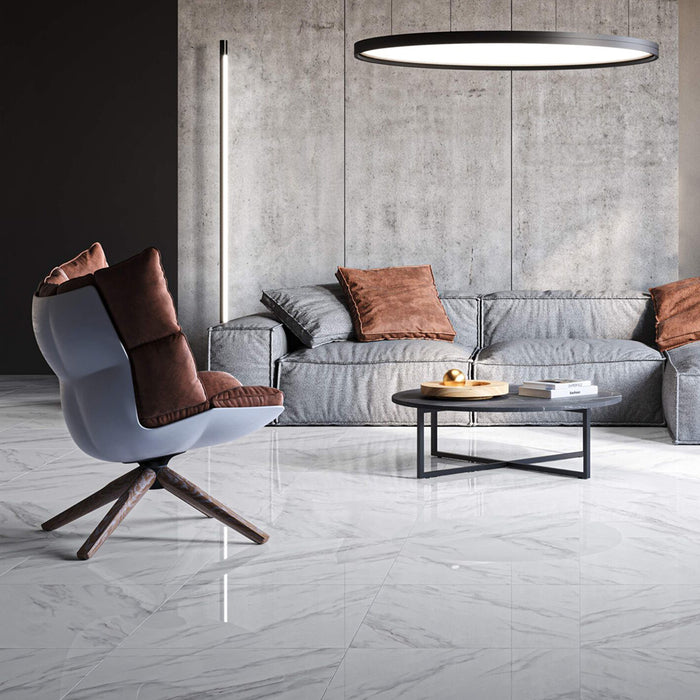 ( طلب مسبق )  سيراميك ارضيات قطع ليزر كليوباترا كالديا وايت فرز اول 60 × 60 سم لامع