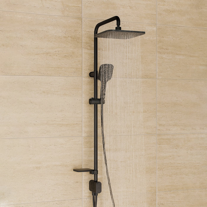 عامود دش 2 × 1 تيسكا تينا AS 9085 اسود طاسة مربعة 25 سم وسماعة وخرطوم حراري مستورد صناعة تركي