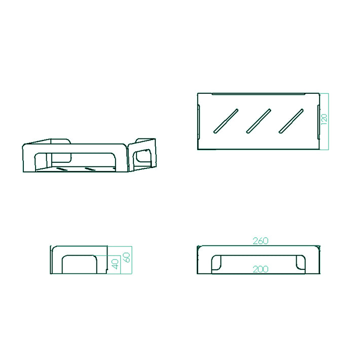 رف بانيوكس SHC-01-01S اسود 2 قطعة استانلس ستيل 304