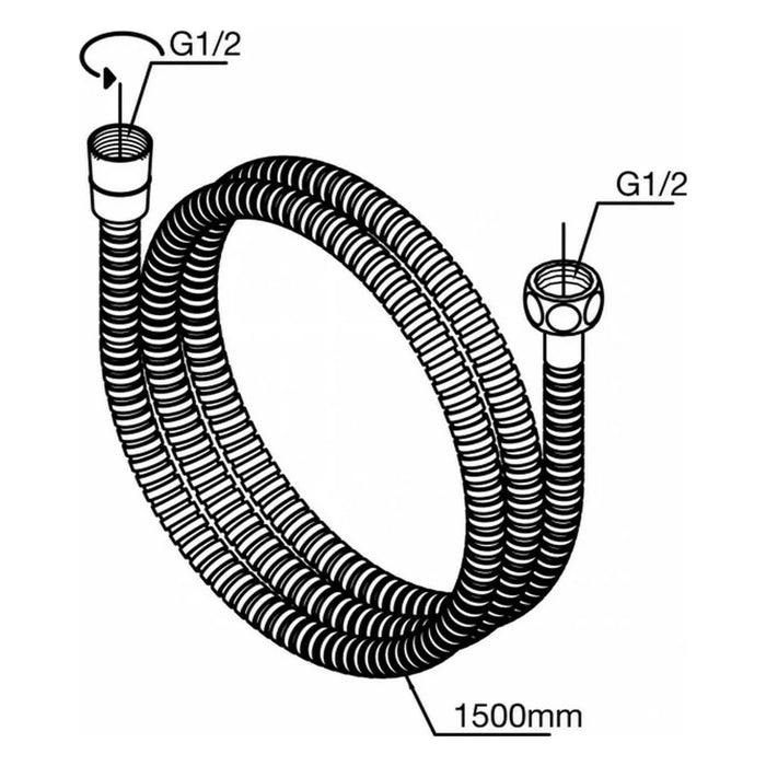 ( طلب مسبق )  مجموعة سماعة ياسمين مربع اسود خرطوم 150 سم وعلاقة ومجموعة التثبيت