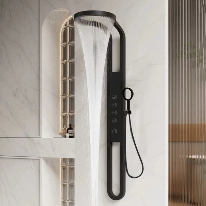 شاور بانل ميا W 087 B اسود مط نظام دش شلال مع جيتات 4 مخارج 5 مفاتيح تحكم