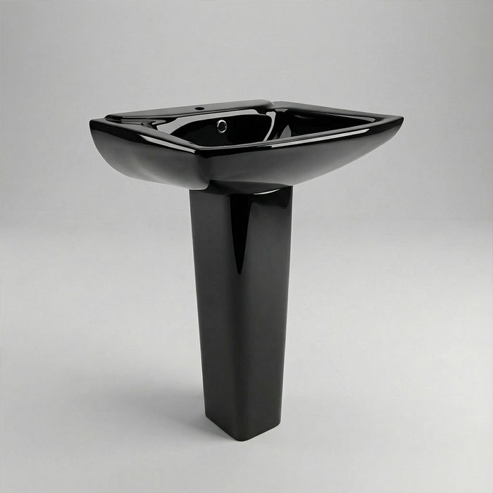 حوض بالعامود الطويل ميكافيت سيلينا 55 سم اسود لامع