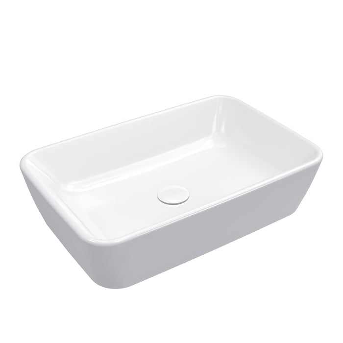 ( طلب مسبق )  حوض فوق الرخامة فيلروي اند بوخ فانتيشللو 5A536301 ابيض لامع 60 سم بمجموعة التثبيت