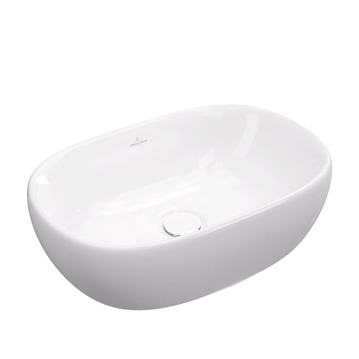 ( طلب مسبق )  حوض فوق الرخامة فيلروي اند بوخ افينتو 5A376301 ابيض لامع 59 سم بمجموعة التثبيت