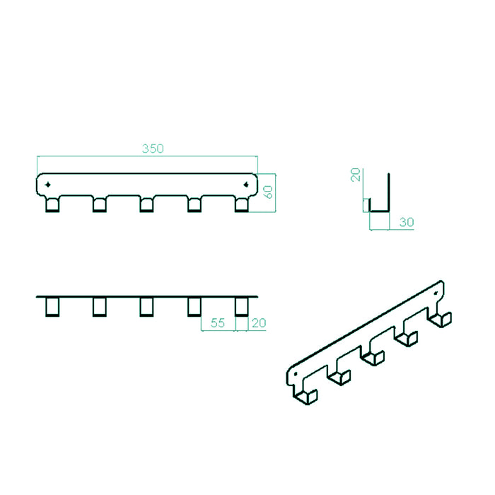 علاقة بانيوكس HO-01-01S اسود 5 فروع استانلس ستيل 304