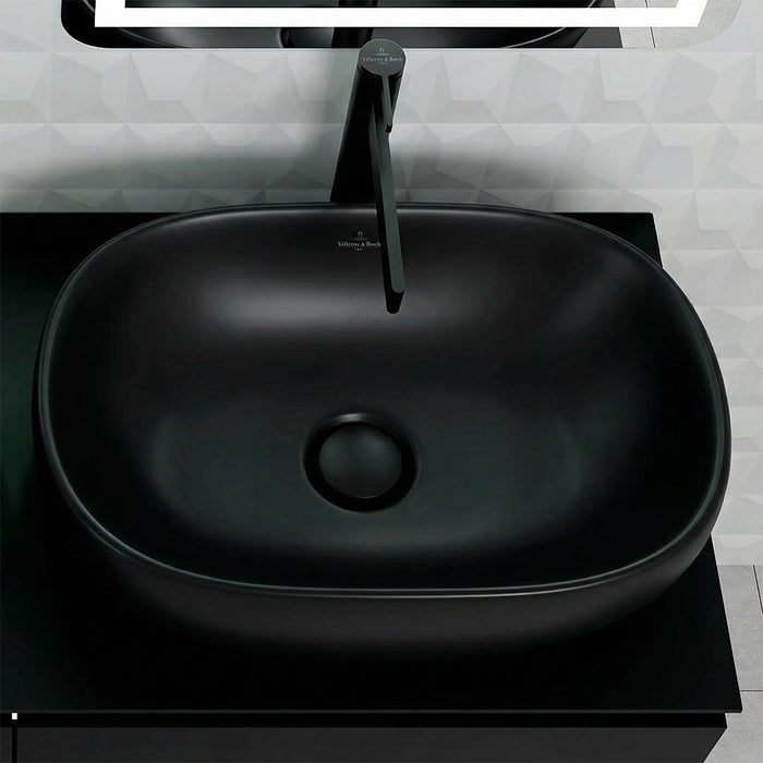 ( طلب مسبق )  حوض فوق الرخامة فيلروي اند بوخ افينتو 5A376338 اسود مط 59 سم بمجموعة التثبيت