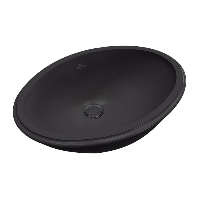 ( طلب مسبق )  حوض تحت الرخامة فيلروي اند بوخ اونوفو 5A505238 اسود مط 53.5 سم بمجموعة التثبيت
