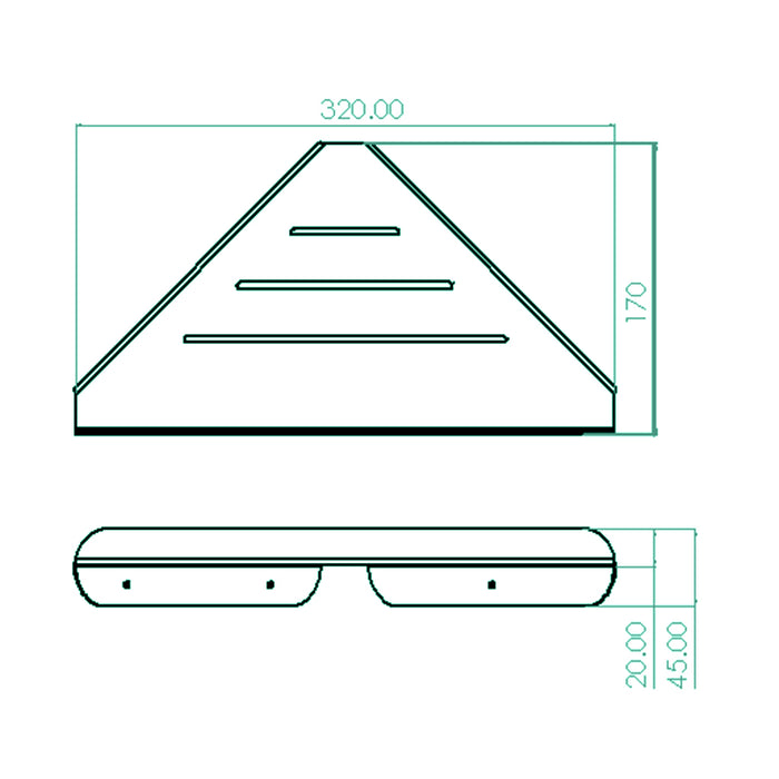طقم رف ركنة بانيوكس 2CO-01-02S كروم 2 دور استانلس ستيل 304