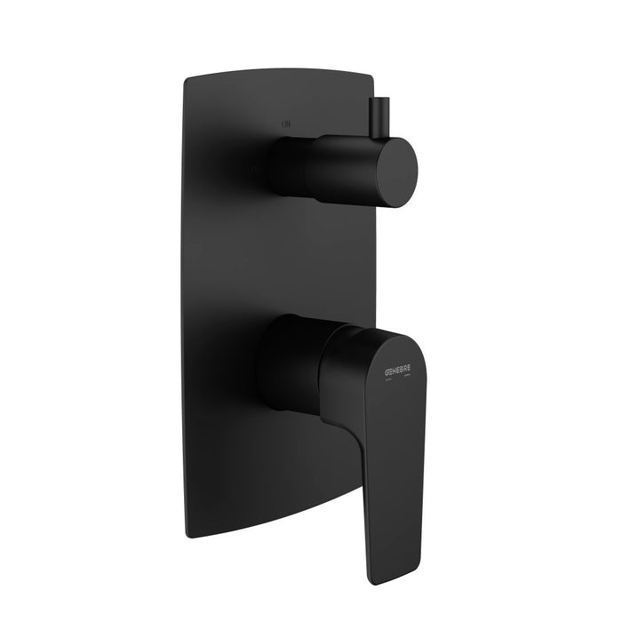 ( طلب مسبق )  خلاط بانيو دفن جينيبري كورال 64118324166 اسود 3 مخارج جسم الدفن بالوش والمقبض والمحول منتج مستورد صناعة إسباني