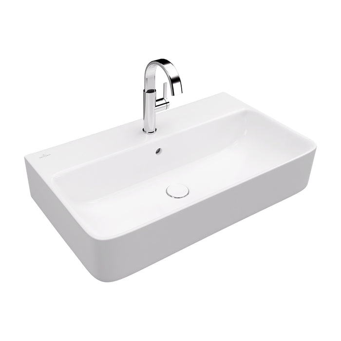 ( طلب مسبق )  حوض وحدة موبيليا فيلروي اند بوخ سبواي 5A418001 ابيض لامع 79.5 سم بمجموعة التثبيت