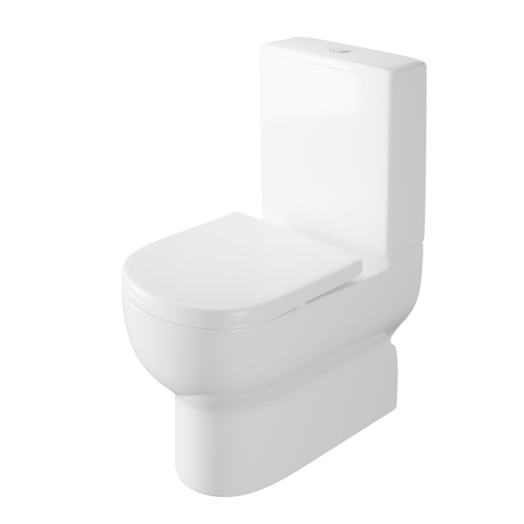 ( طلب مسبق )  مرحاض ملاصق للحائط فيلروي اند بوخ افينتو 5C361301 ابيض ريمليس بالسيديلي ذاتي الغلق والخزان بالعدة والمقبض والشطاف الداخلي بمجموعة التثبيت