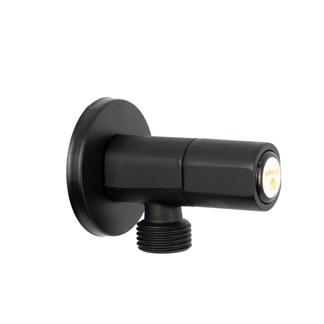 محبس زاوية هوايي HY 5015 LB اسود بالوش ½ بوصة قلب جلبة لفة كاملة