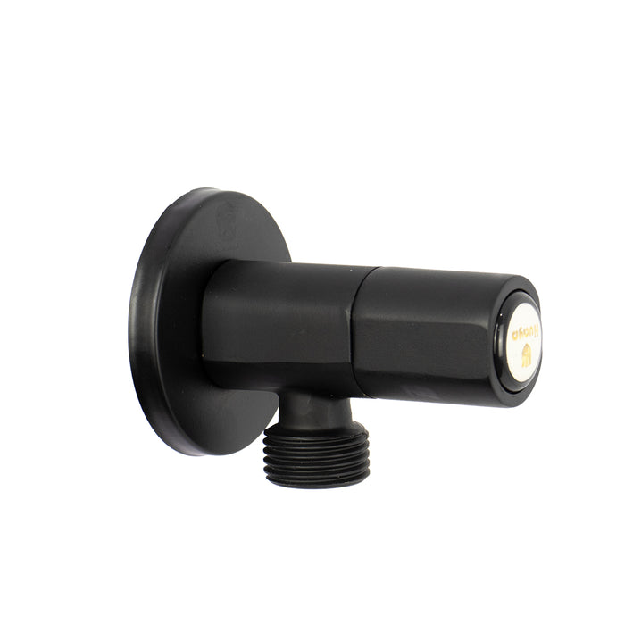 محبس زاوية هوايي HY 5015 LB اسود بالوش ½ بوصة قلب جلبة لفة كاملة