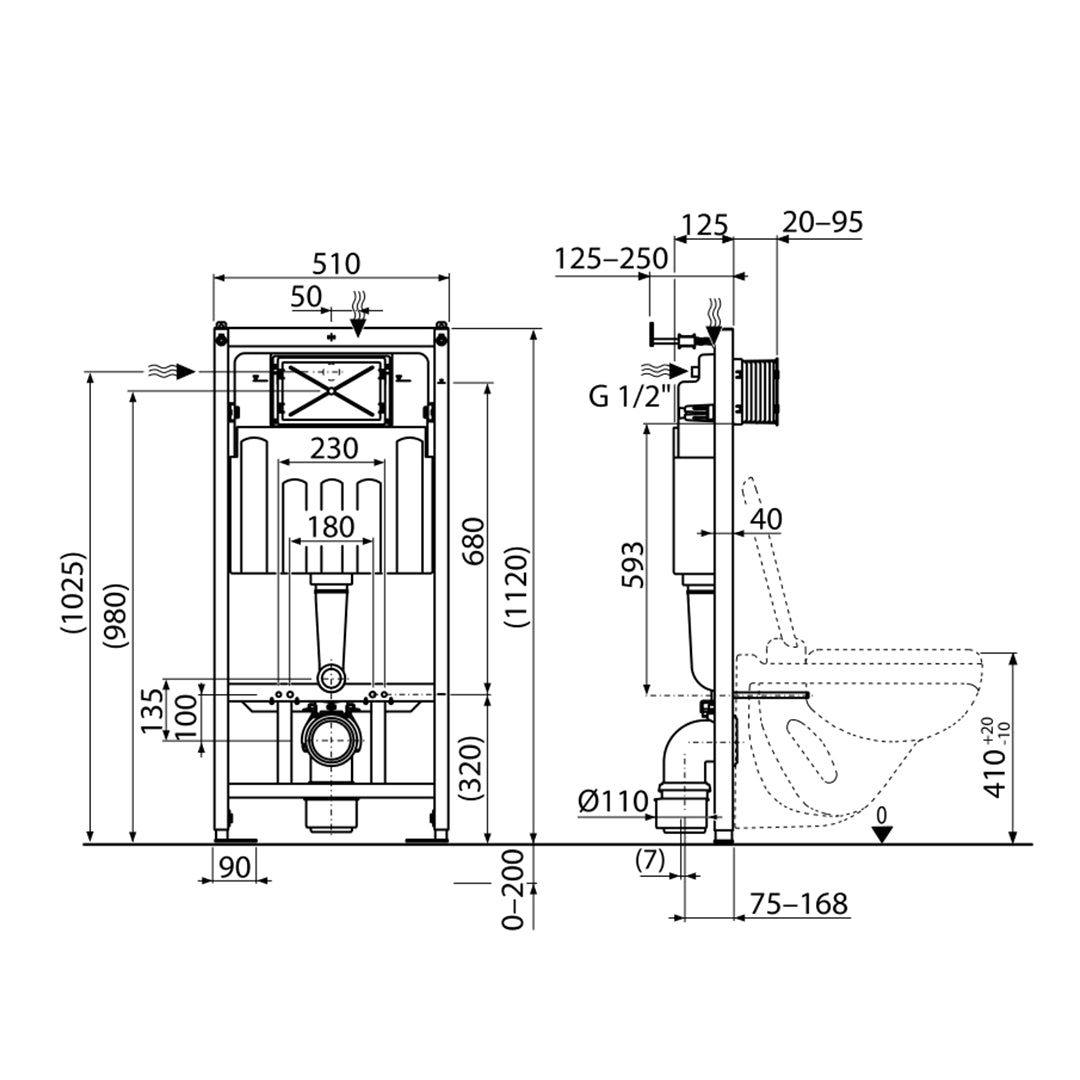 ( طلب مسبق )  خزان دفن شاسية كامل فيلروي اند بوخ في كونكت 92124400 بالوش الأبيض اللامع سُمك الخزان 12.5 سم