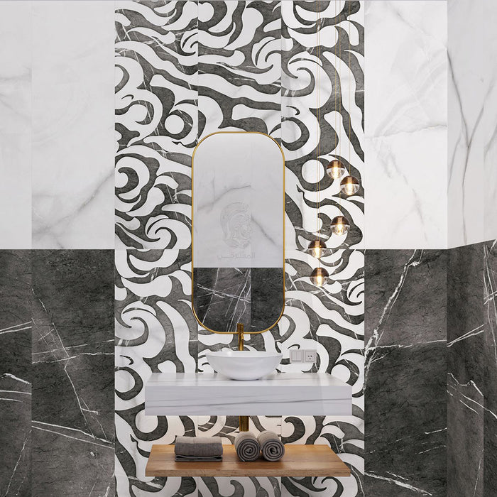 ( طلب مسبق )  سيراميك حوائط ارت ارجنتينا ميكس جراي فرز اول 50 × 150 سم لامع