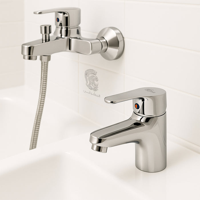 طقم خلاط 2 قطعة ايديال استاندرد سليم لاين كروم خلاط حوض B 8577 AA وخلاط بانيو B 8587 AA