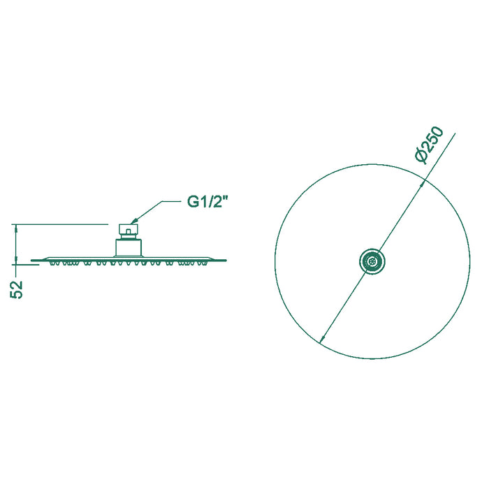 طاسة دش جينيبري R 6511052 اسود دائرية 25 سم استالس ستيل 304 منتج مستورد صناعة إسباني