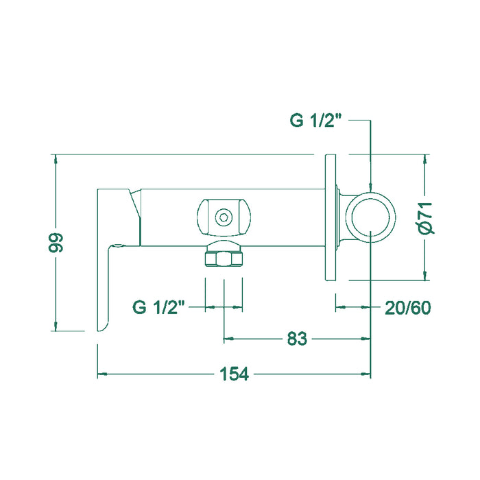 ( طلب مسبق )  خلاط شطاف دفن جينيبري 65144194567 كروم جسم الدفن بالوش والمقبض منتج مستورد صناعة إسباني