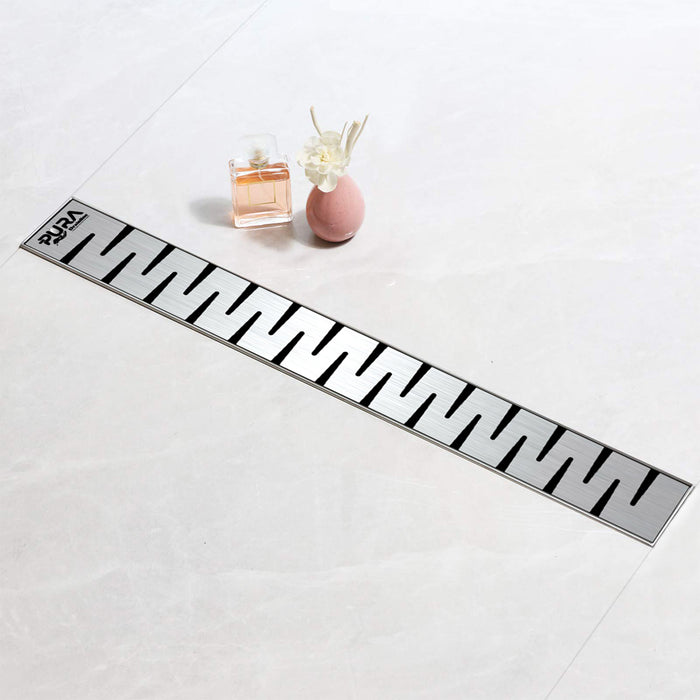 مجرى شاور كيف بشفة VDL 07 95 استانلس ستيل 95 سم بالصرف اللون كروم من بيورا