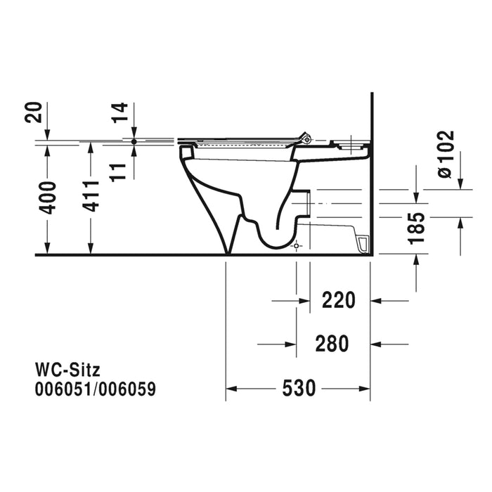مرحاض ملاصق للحائط ديورافيت ديوراستايل كومفورت 2156490075 ابيض بالسيديلي ذاتي الغلق والشطاف الداخلي والخزان بالعدة ومجموعة التثبيت
