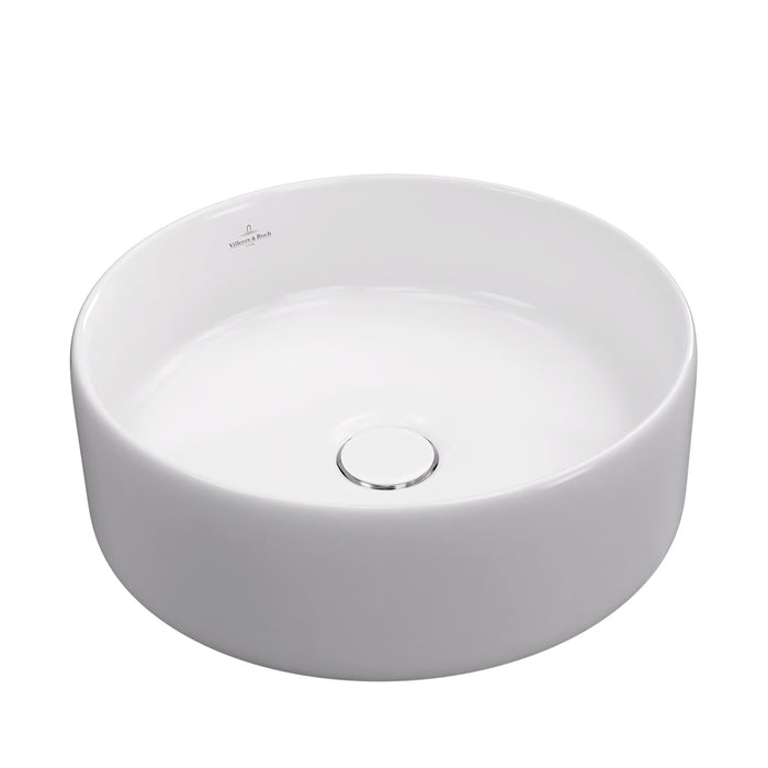 ( طلب مسبق )  حوض فوق الرخامة فيلروي اند بوخ سبواي 5A434401 ابيض لامع 44 سم بمجموعة التثبيت