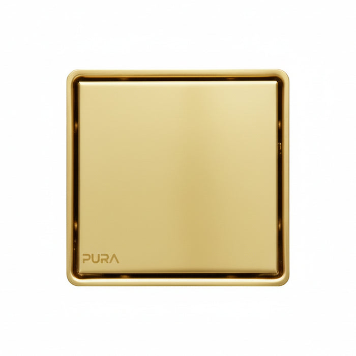 ( طلب مسبق )  غطاء بيبه بيورا FDS-61-15G ذهبي 15 × 15 سم استانلس ستيل 304 سُمك 1 مللي