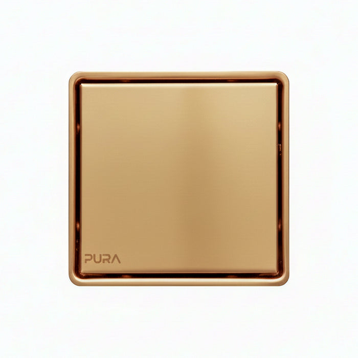 ( طلب مسبق )  غطاء بيبه بيورا FDS-61-15RG روز جولد 15 × 15 سم استانلس ستيل 304 سُمك 1 مللي