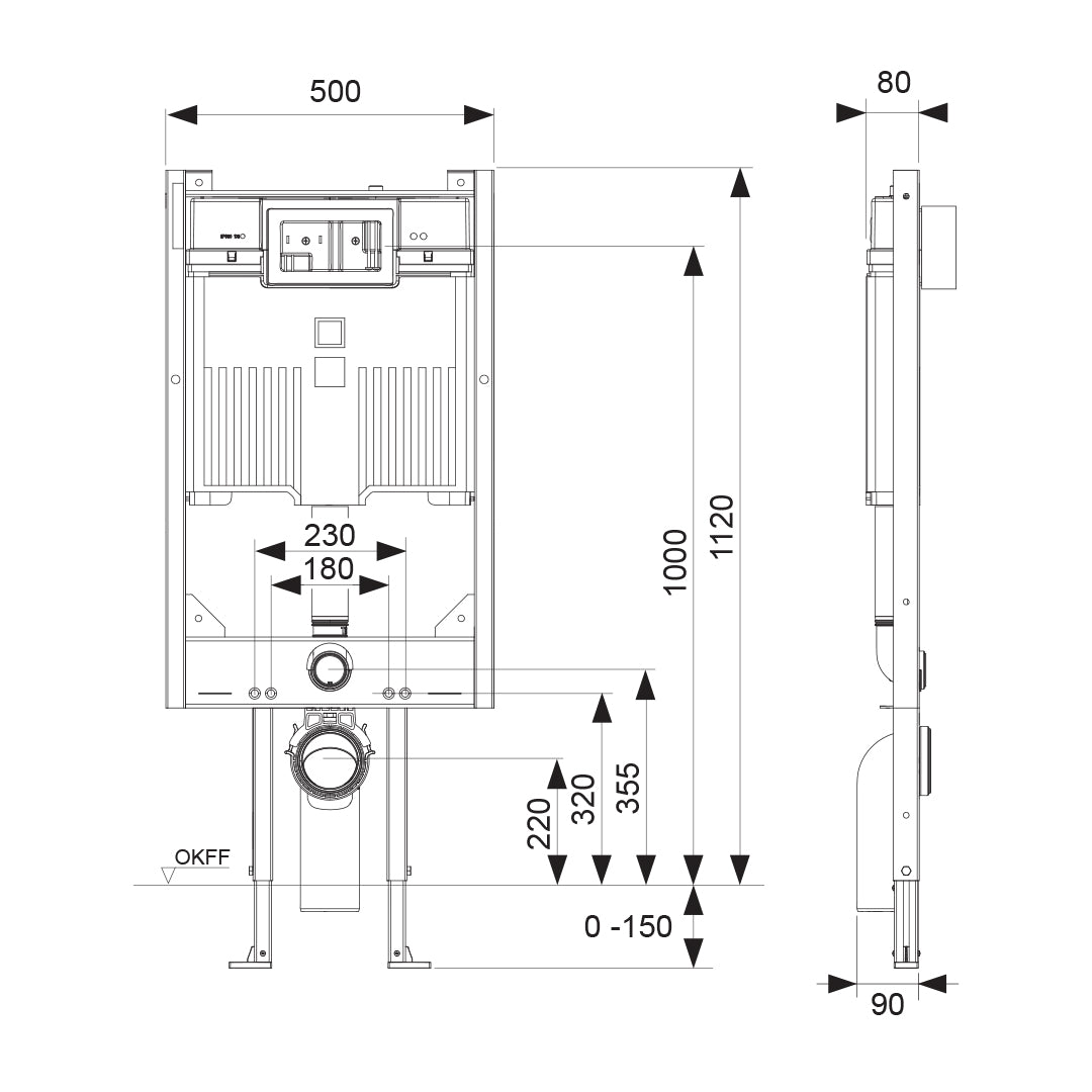 ( طلب مسبق )  خزان دفن شاسية كامل تيسي 9400551 بالوش المربع كروم سُمك الخزان 8 سم ضمان 10 سنوات