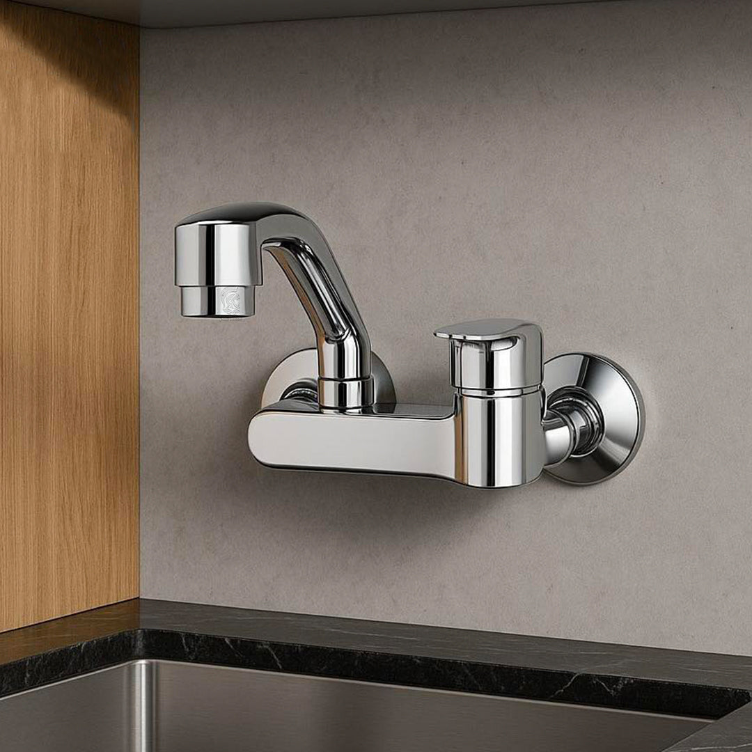 خلاط مطبخ حائطي سفنكس عبده حنفية ساير S6 كروم قنطرة علوية 20 سم