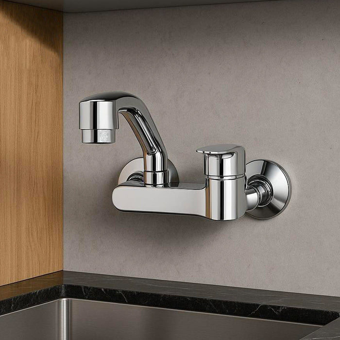 خلاط مطبخ حائطي سفنكس عبده حنفية ساير S6 كروم قنطرة علوية 20 سم