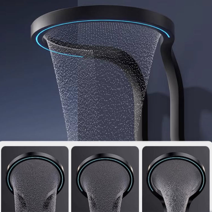 ( طلب مسبق )  شاور بانل ميا W 088 B اسود مط نظام دش شلال مع جيتات 4 مخارج 5 مفاتيح تحكم بوحدة اضاءة