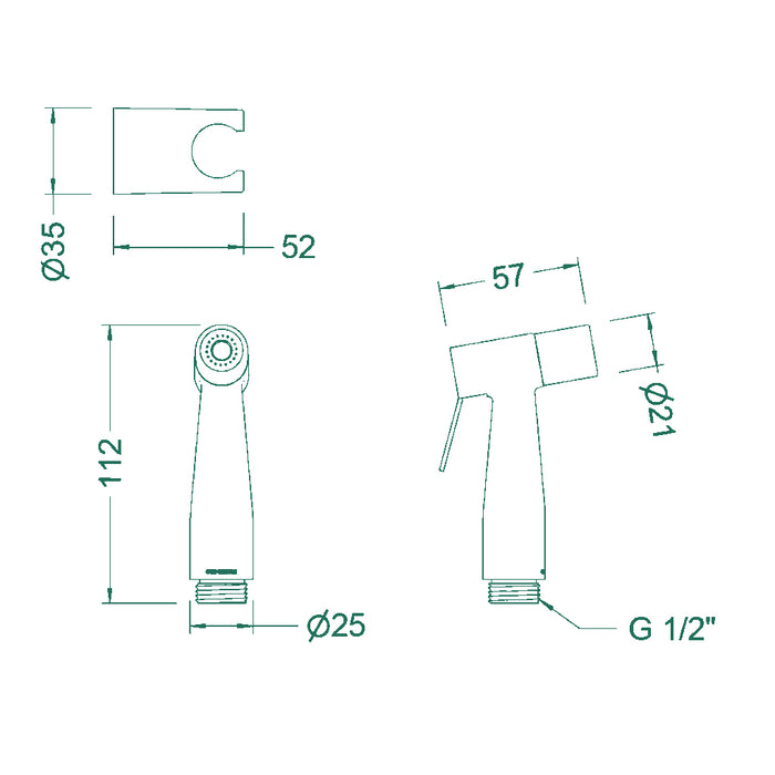 ( طلب مسبق )  شطاف خارجي جينيبري 10069452 جراي الخرطوم 120 سم منتج مستورد صناعة إسباني