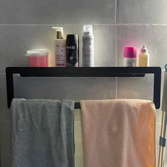 فواطة مستطيلة برف بانيوكس F2-01-01S اسود 56 سم استانلس ستيل 304