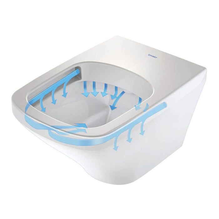 ( طلب مسبق )  مرحاض معلق ديورافيت ديوراستايل ريمليس 2542490075 ابيض بالشطاف الداخلي والسيديلي ومجموعة التثبيت