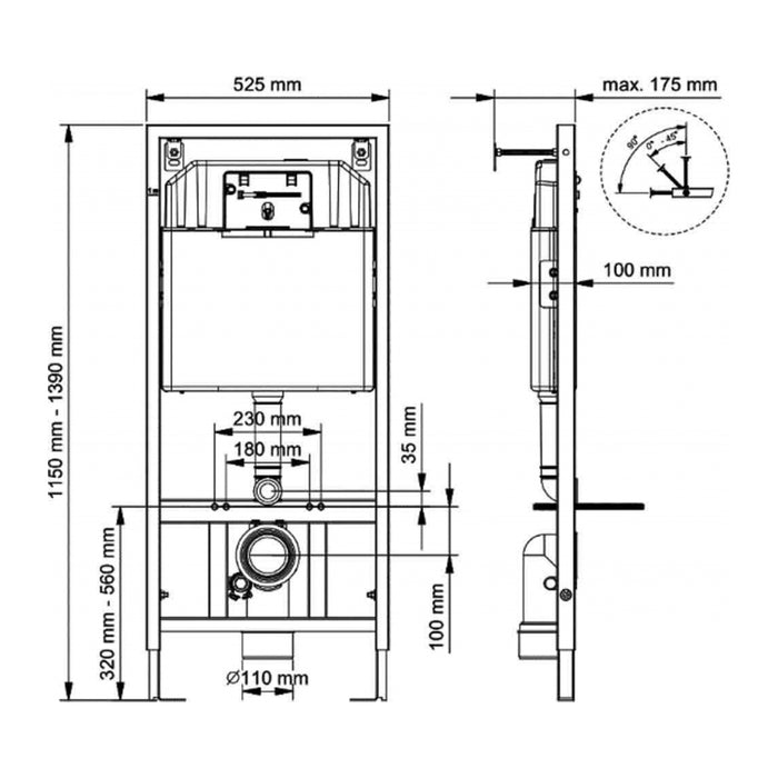 خزان دفن شاسية كامل كلودي راك RAK 80000 بالوش الكروم سُمك 10 سم