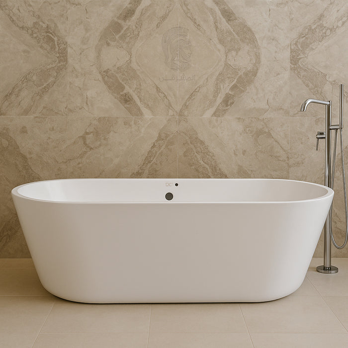 ( طلب مسبق )  بانيو سيملس ريد سي حابي 150 × 75 سم ابيض قطعة واحدة