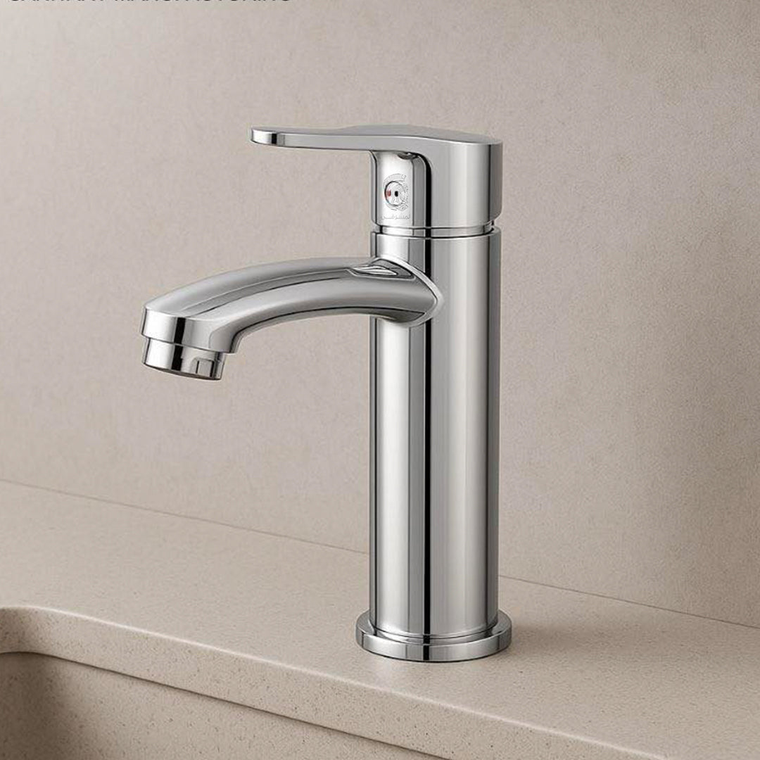 ( طلب مسبق )  خلاط حوض وسط سفنكس عبده حنفية ساير S7 كروم 19 سم