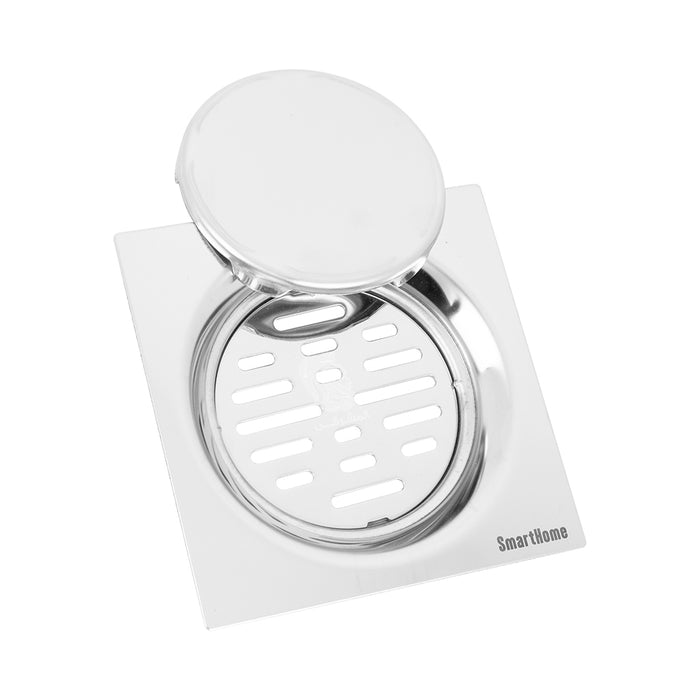( طلب مسبق )  غطاء بيبه صفاية سمارت هوم 375029990 كروم لامع 15 × 15 سم استانلس ستيل 304