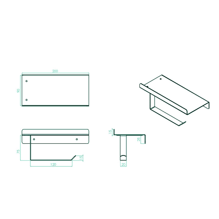 وراقة برف بانيوكس TPH-01-02S كروم استانلس ستيل 304