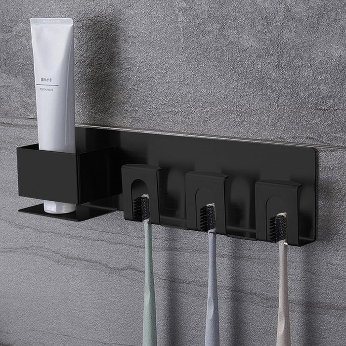 حامل فرش اسنان بانيوكس TBH-02-01S اسود بحامل للمعجون استانلس ستيل 304