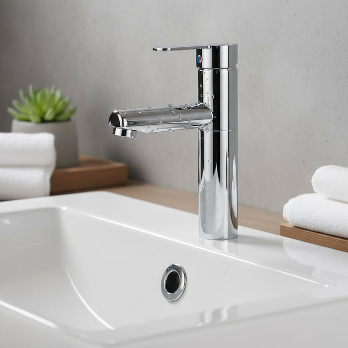 خلاط حوض وسط لوجانو LG 303 C كروم ارتفاع 24 سم