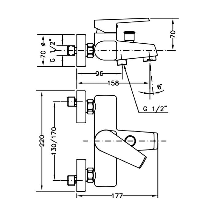 خلاط بانيو جينيبري مدريد 64100164566 كروم بالمحول منتج مستورد صناعة اسباني