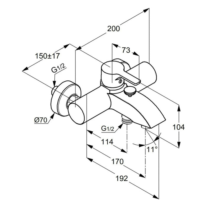 خلاط بانيو كلودى راك باشون RAK 13102 كروم بالمحول منتج مستورد صناعة اماراتي