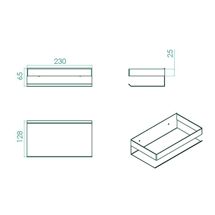 رف بانيوكس SH-09-01S اسود استانلس ستيل 304