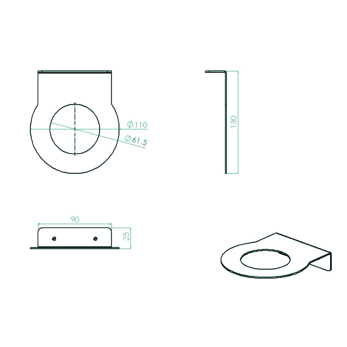 كأس فرش اسنان بانيوكس TBH-01-01S اسود استانلس ستيل 304