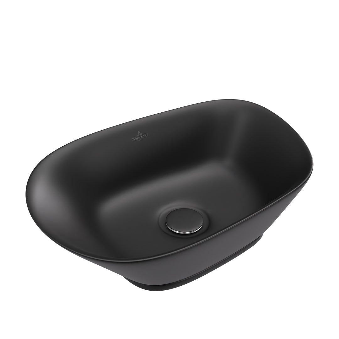 ( طلب مسبق )  حوض فوق الرخامة فيلروي اند بوخ سبواي 5A446038 اسود مط 54.5 سم بمجموعة التثبيت