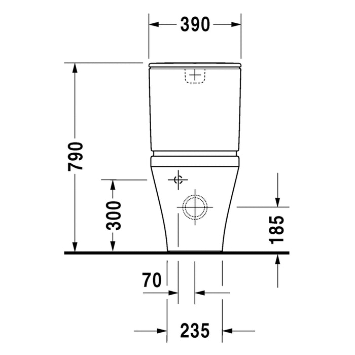 مرحاض ملاصق للحائط ديورافيت ديوراستايل كومفورت 2156490075 ابيض بالسيديلي ذاتي الغلق والشطاف الداخلي والخزان بالعدة ومجموعة التثبيت