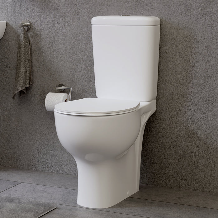 ( طلب مسبق )  مرحاض ارضي فيلروي اند بوخ اونوفو 5C30B301 ابيض ريمليس بالسيديلي ذاتي الغلق والخزان بالعدة والمقبض والشطاف الداخلي ومجموعة التثبيت