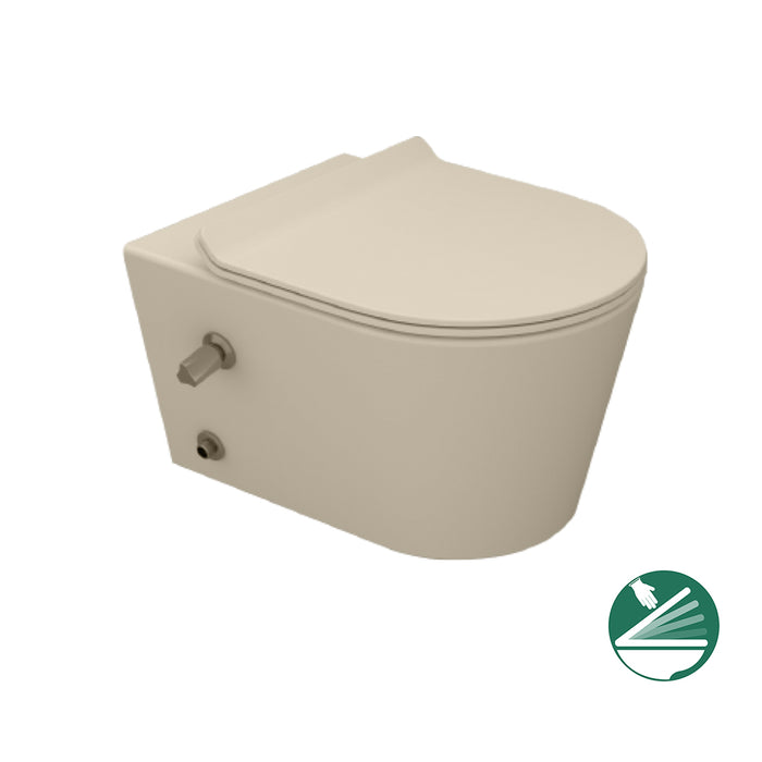 ( طلب مسبق )  مرحاض معلق سانيبيور تايتن 2542490178 برجامون بالسيديلي ذاتي الغلق والشطاف الداخلي ومجموعة التثبيت