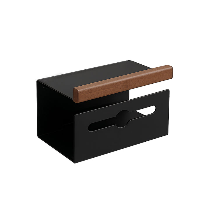 ( طلب مسبق )  وراقة برف بانيوكس WO-14-01S اسود خشب مع استانلس ستيل 304